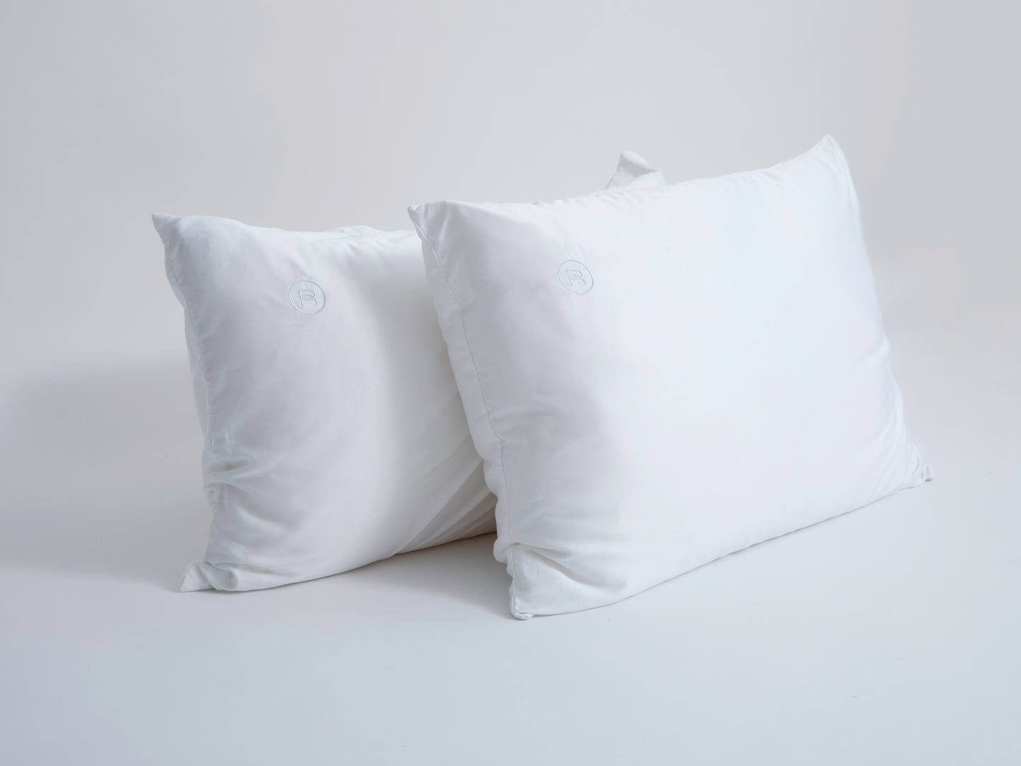 Two White Bamboo Pillowcase